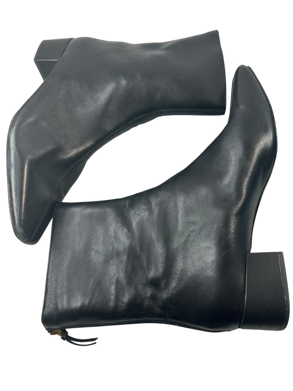 J. Crew Roxie center seam ankle boots leather BA736 Black Size 11 - Picture 4 of 8